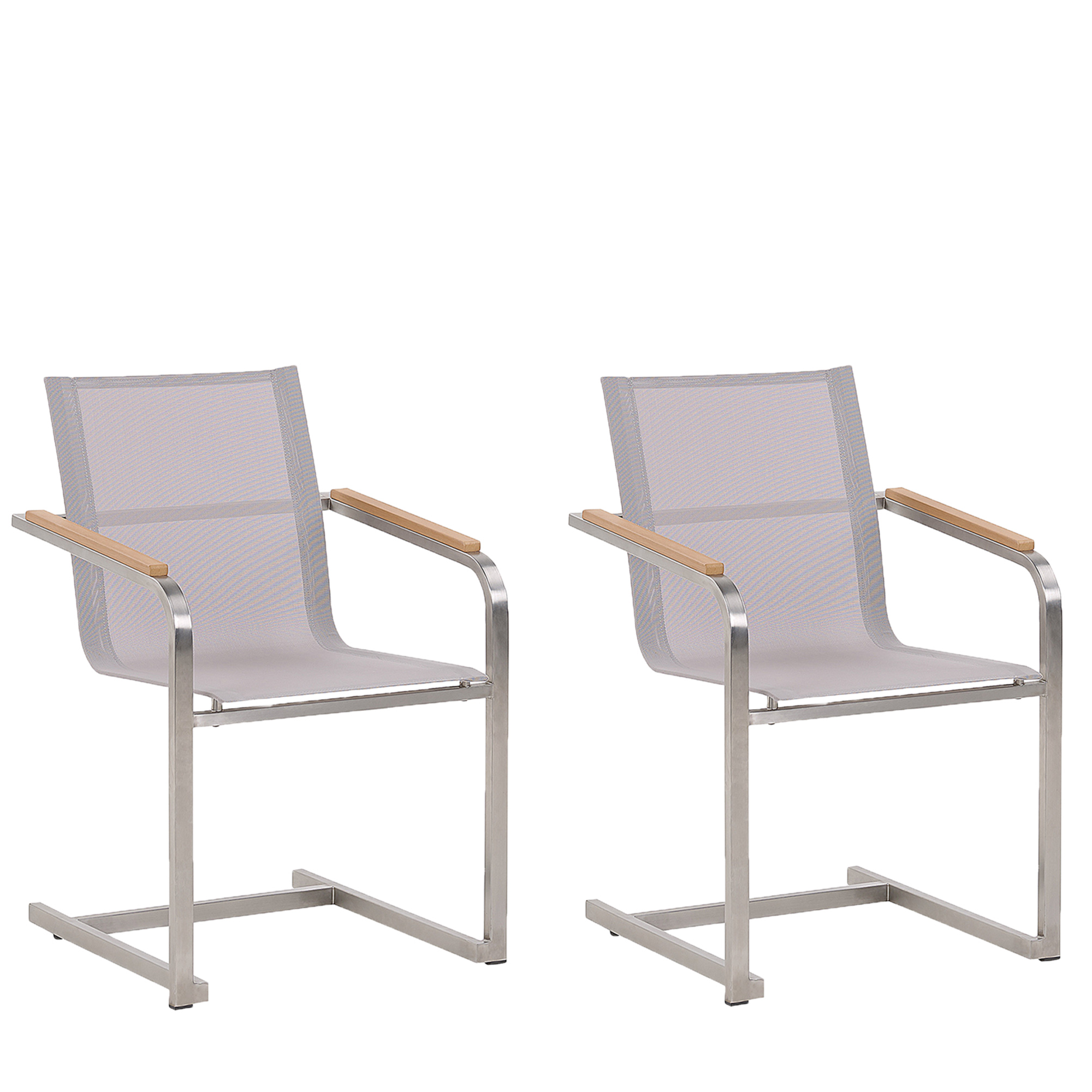 Sæt af 2 havestole COSOLETO Rustfrit stål Beige