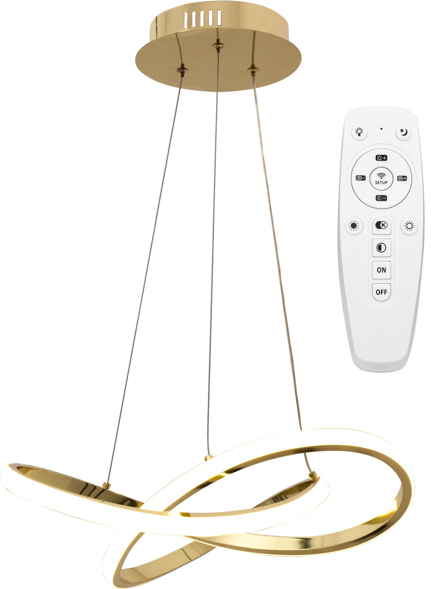 TOOLIGHT hængende loftlampe APP390-CP LED Guld 9x44,5x90cm