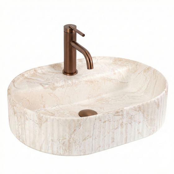 REA bordmonteret håndvask Marcela 50 Saturn Beige, 50x36x13,5cm