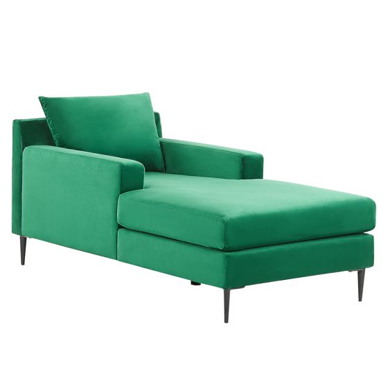 Chaiselong GUERET Velour Grøn