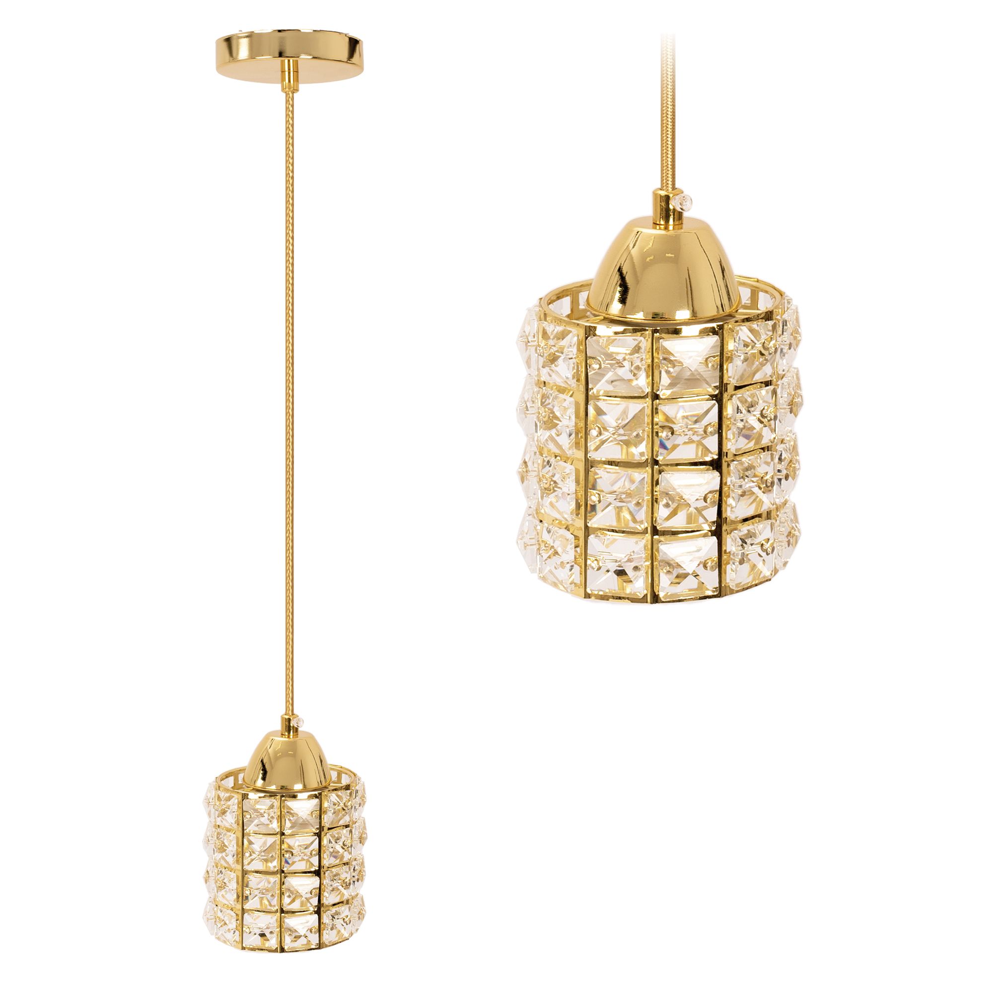 TOOLIGHT hængende loftlampe APP724-1CP Guld 14x9,5x90cm
