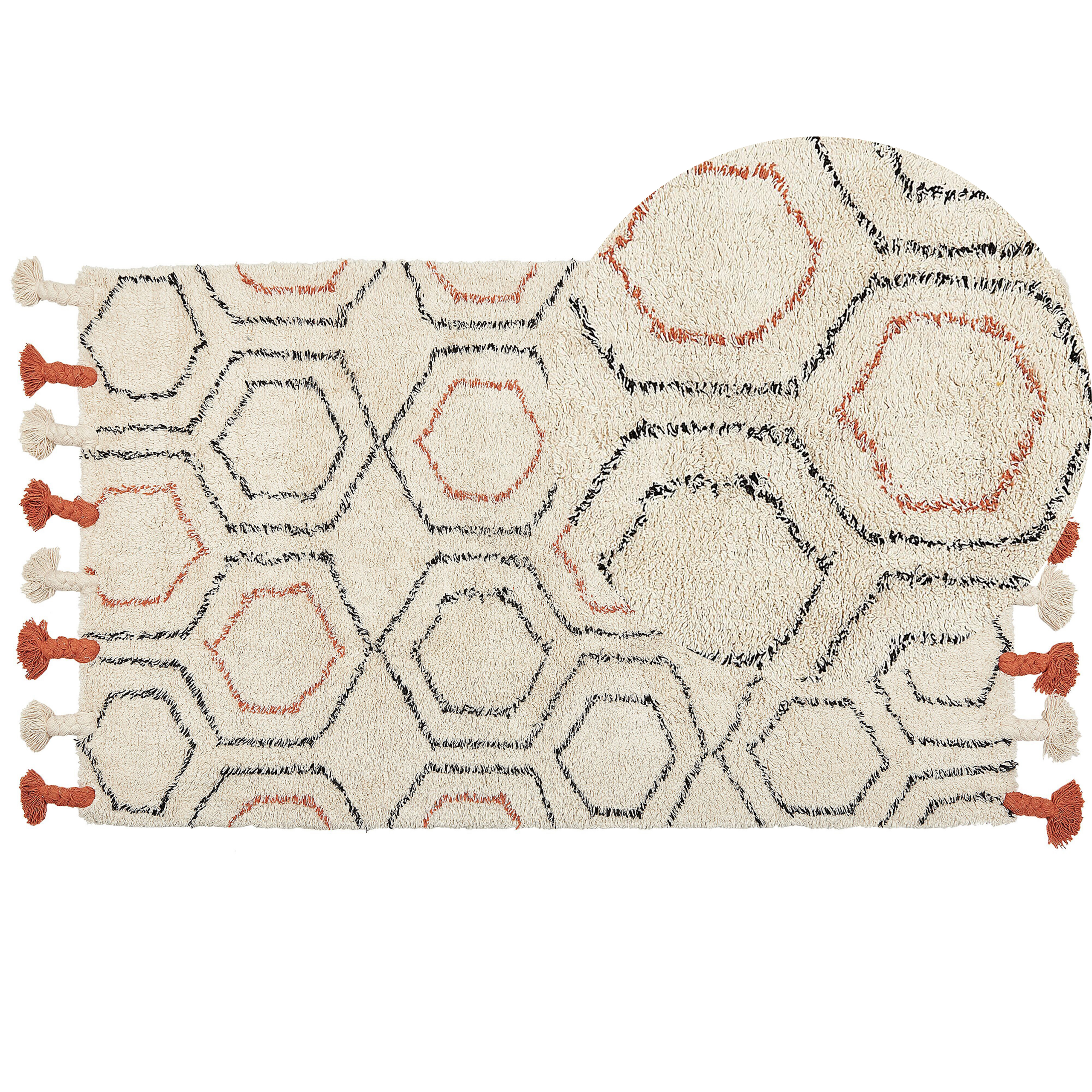 Gulvtæppe HAJIPUR Beige 80 x 150 cm Bomuld