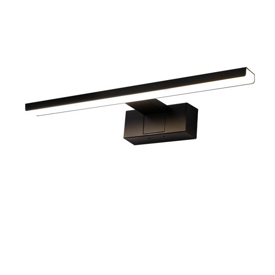 NETTLIFE LED væglampe til badeværelset, spejllampe, moderne sort, IP44, 4000K neutralt hvidt lys, 6W, 30x5,1x12,8 cm