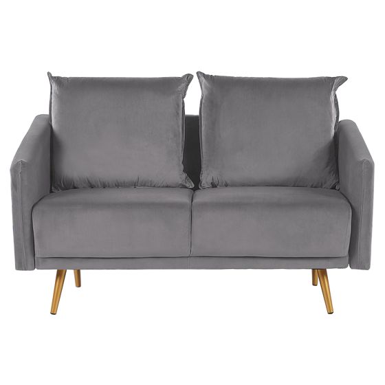 Sofa 2 personers MAURA Velour Grå