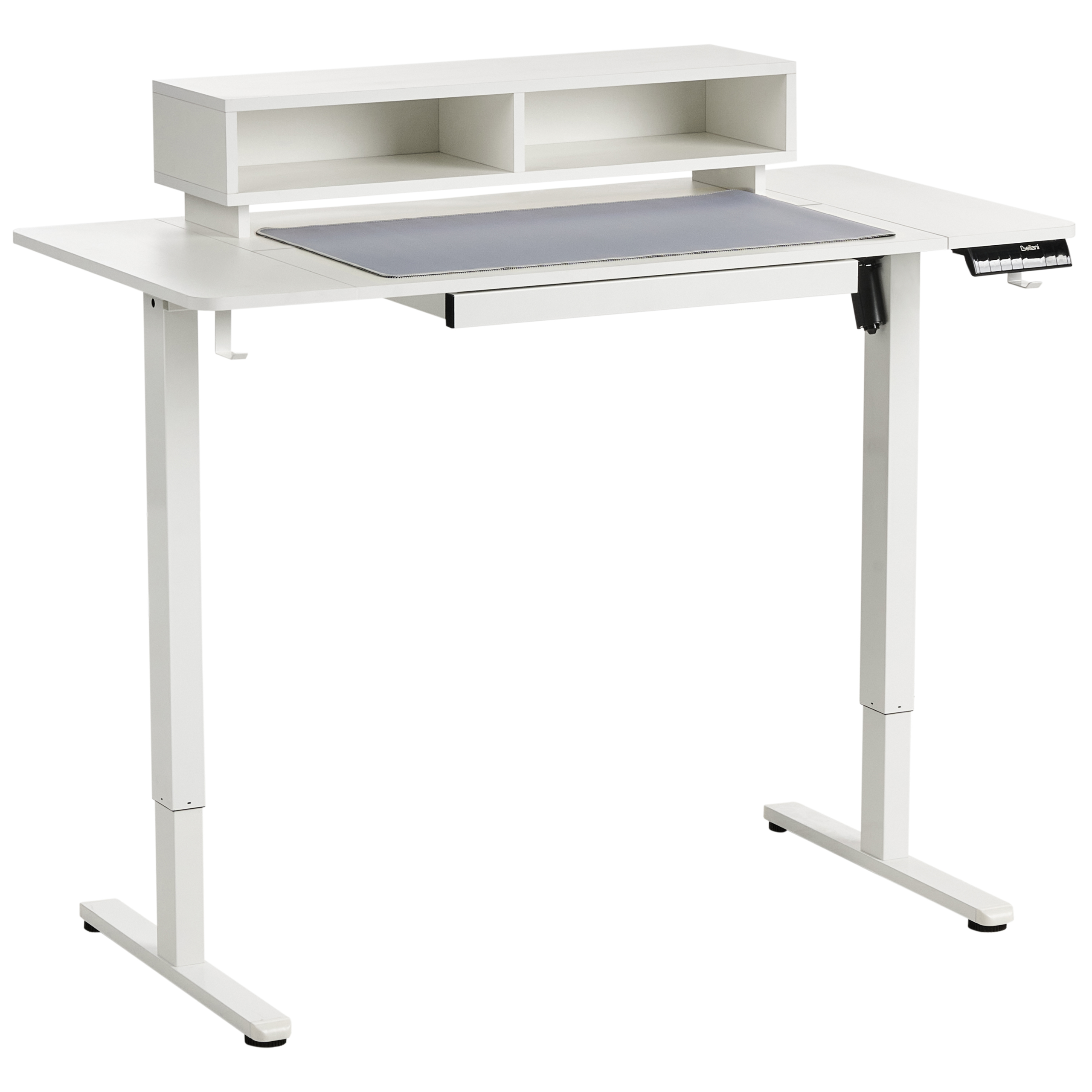 Elektrisk justerbart hæve sænkebord LUCAMA 120 cm 60 cm med USB-port Hvid