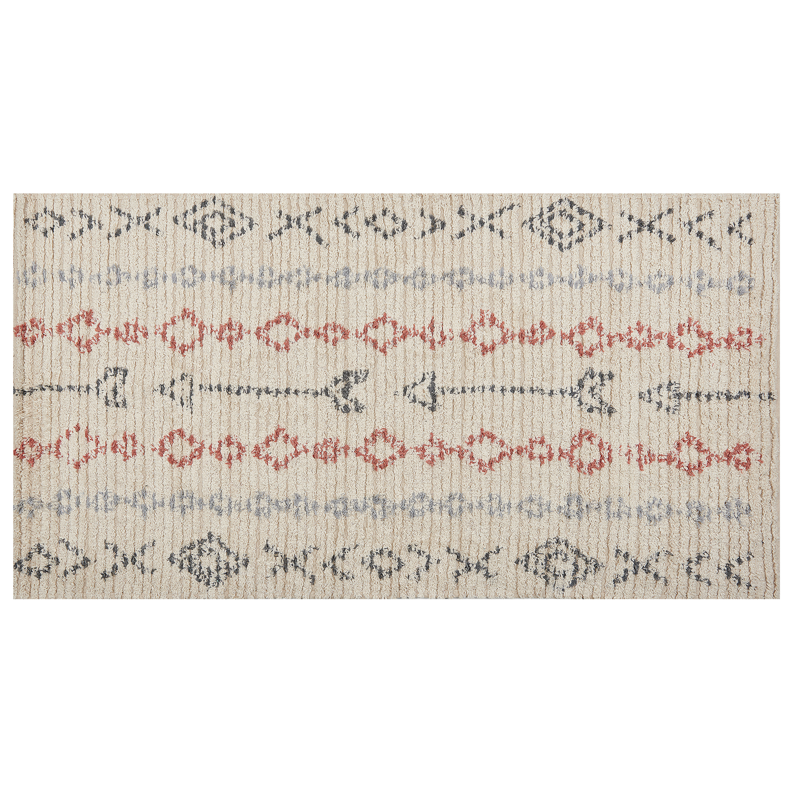 Gulvtæppe DISPUR Beige 80 x 150 cm Bomuld