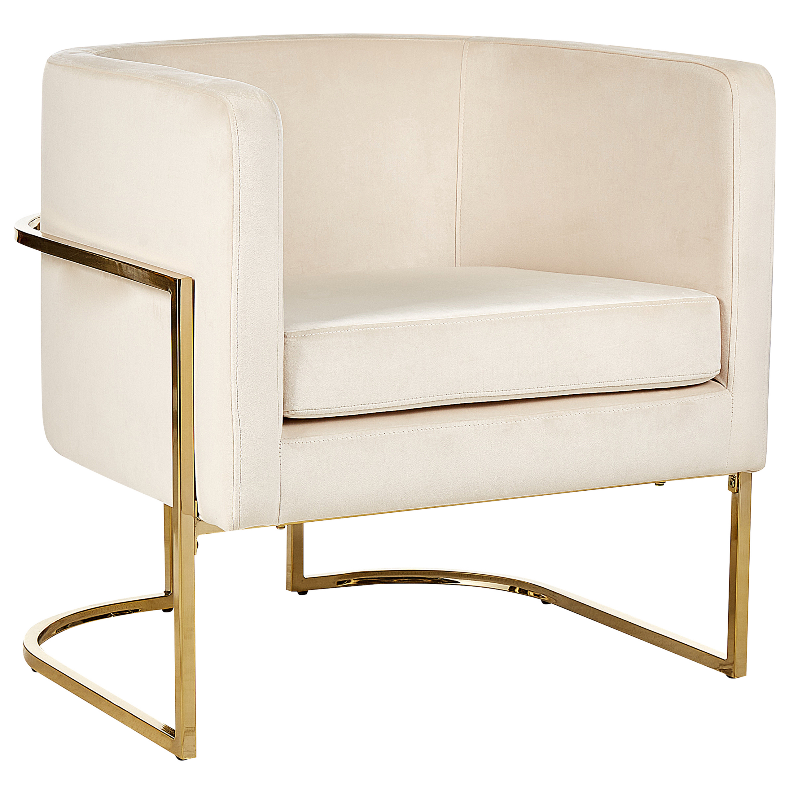 Lænestol SIRKKA Velour Lys Beige