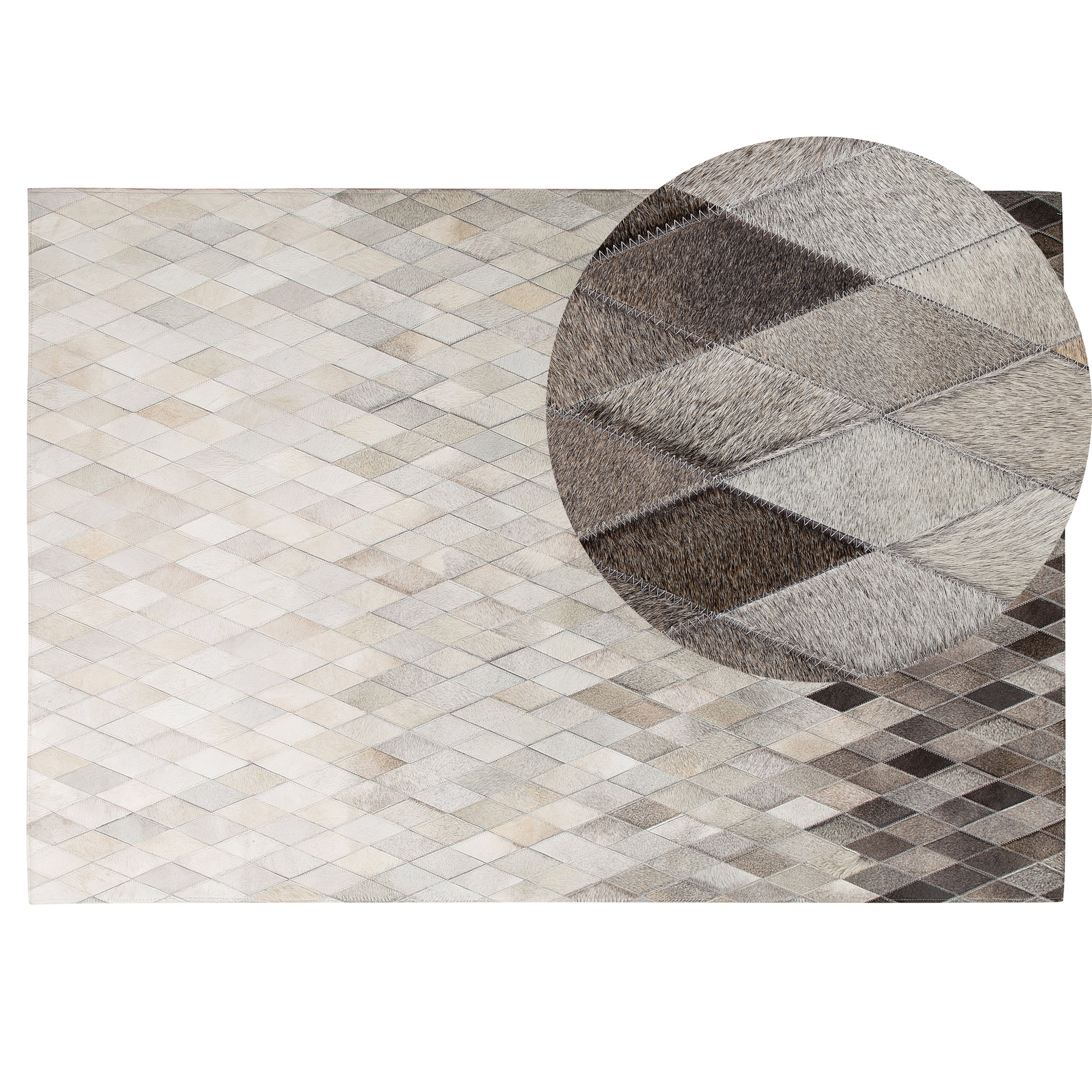 Gulvtæppe MALDAN Beige 140 x 200 cm Ægte læder