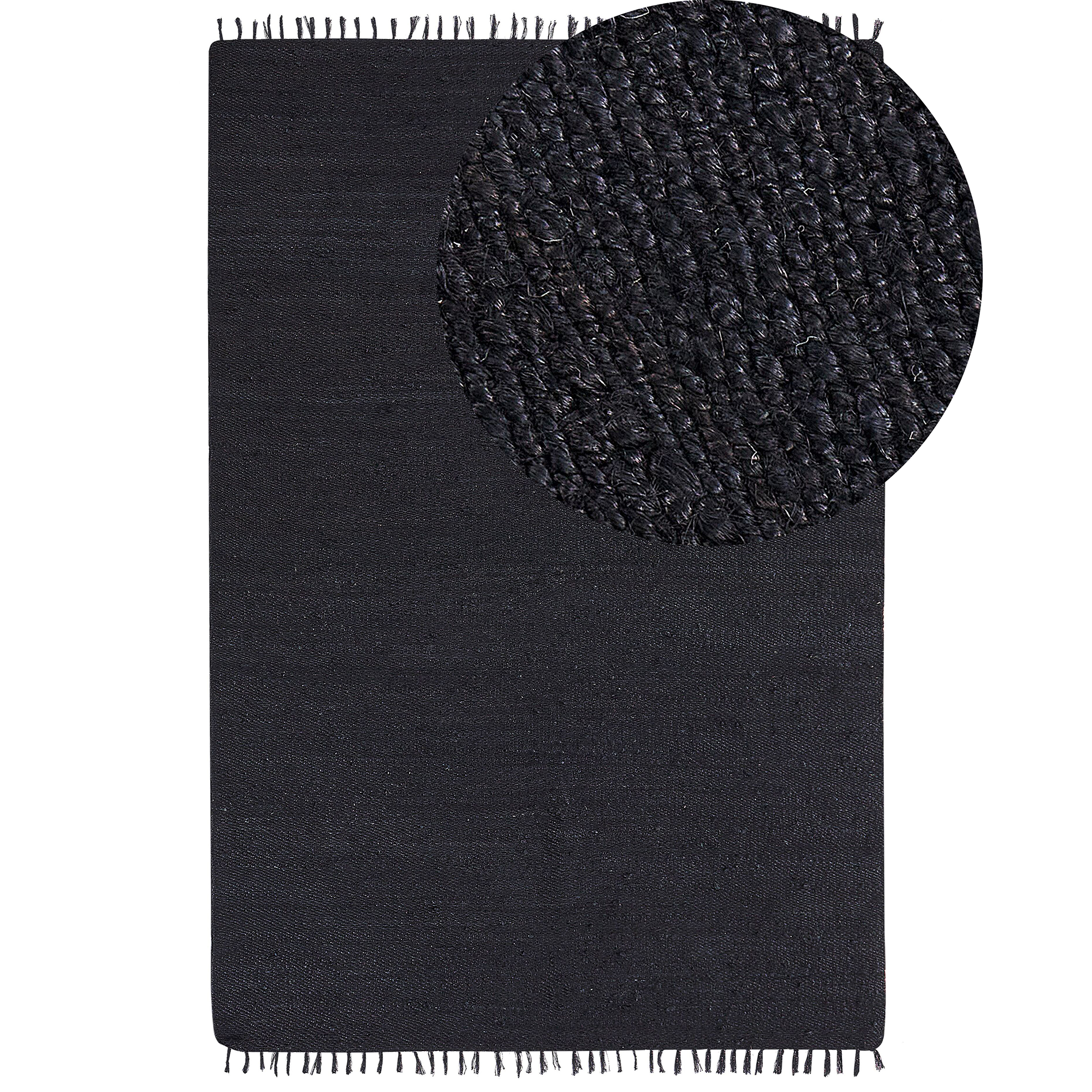 Gulvtæppe SINANKOY Sort 200 x 300 cm Jute