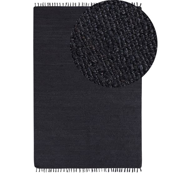 Gulvtæppe SINANKOY Sort 200 x 300 cm Jute