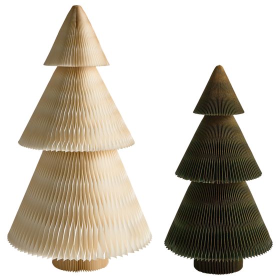 Sæt med 2 juledekorationer VEFSNA 90/122 cm Juletræ Beige/Grøn