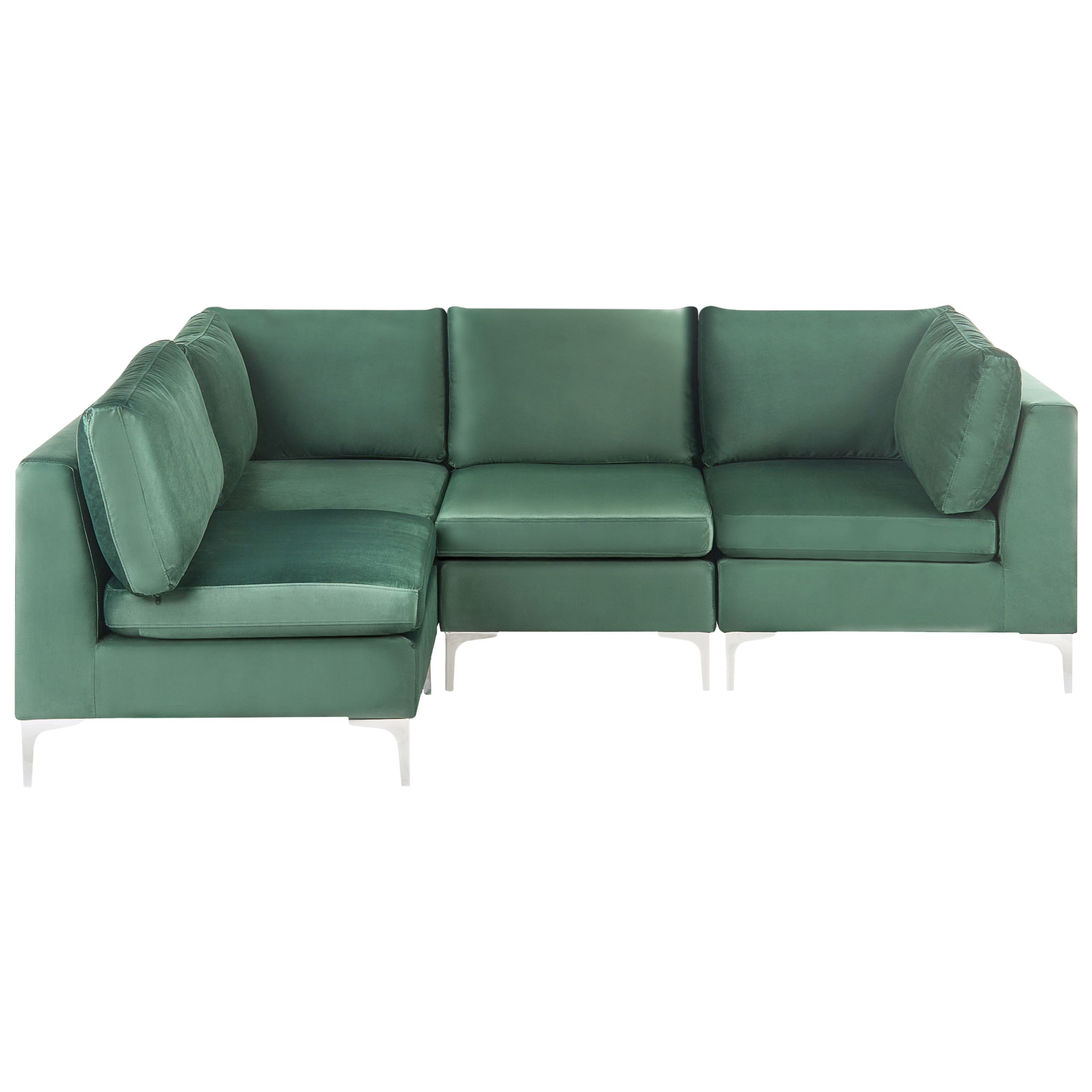 Hjørnesofa modul 4 personers EVJA Velour Grøn Højrevendt