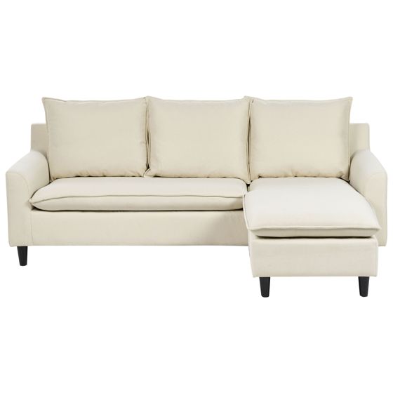Hjørnesofa 3 personers ELVENES Beige Venstrevendt
