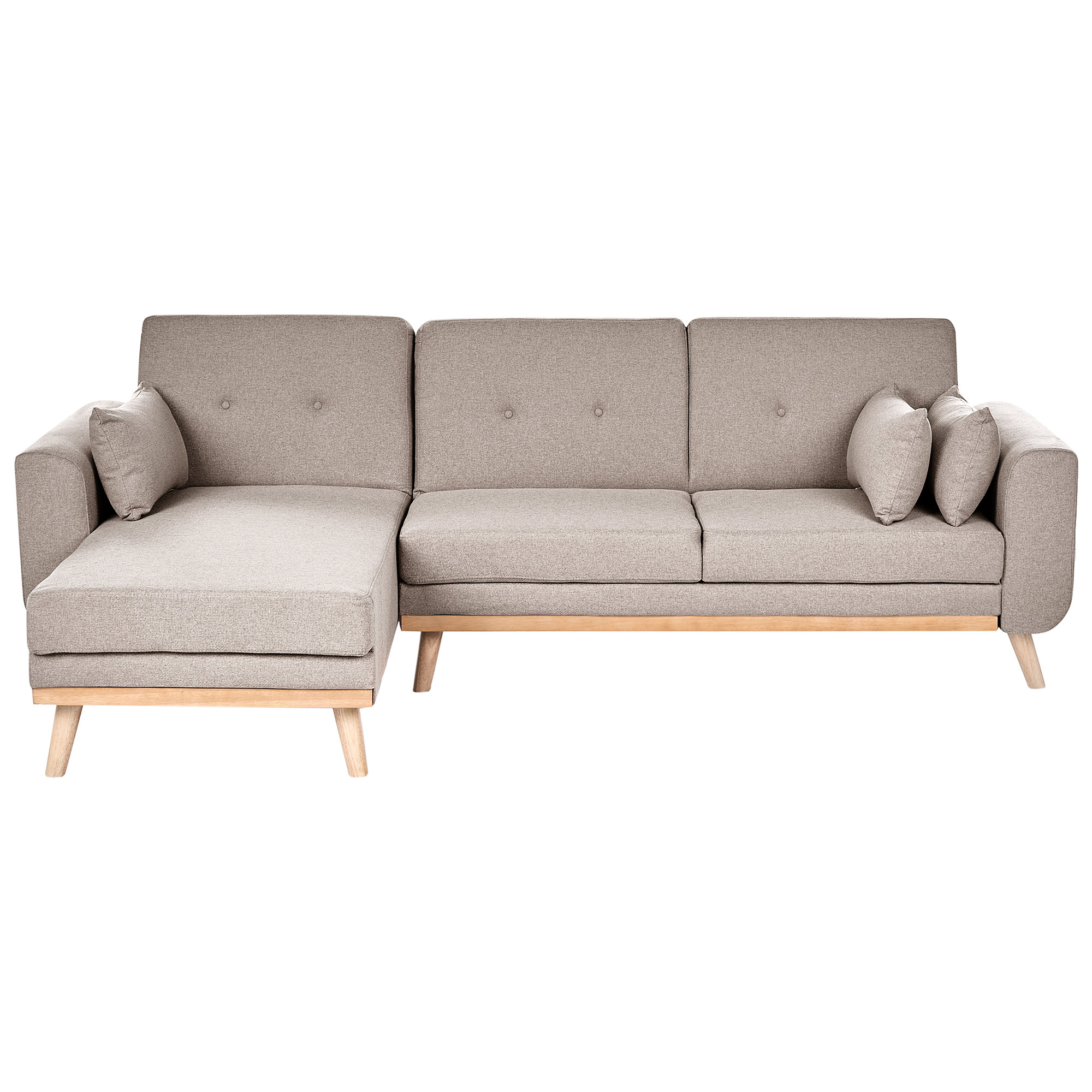 Hjørnesovesofa 3 personers KAARINA Beige Højrevendt