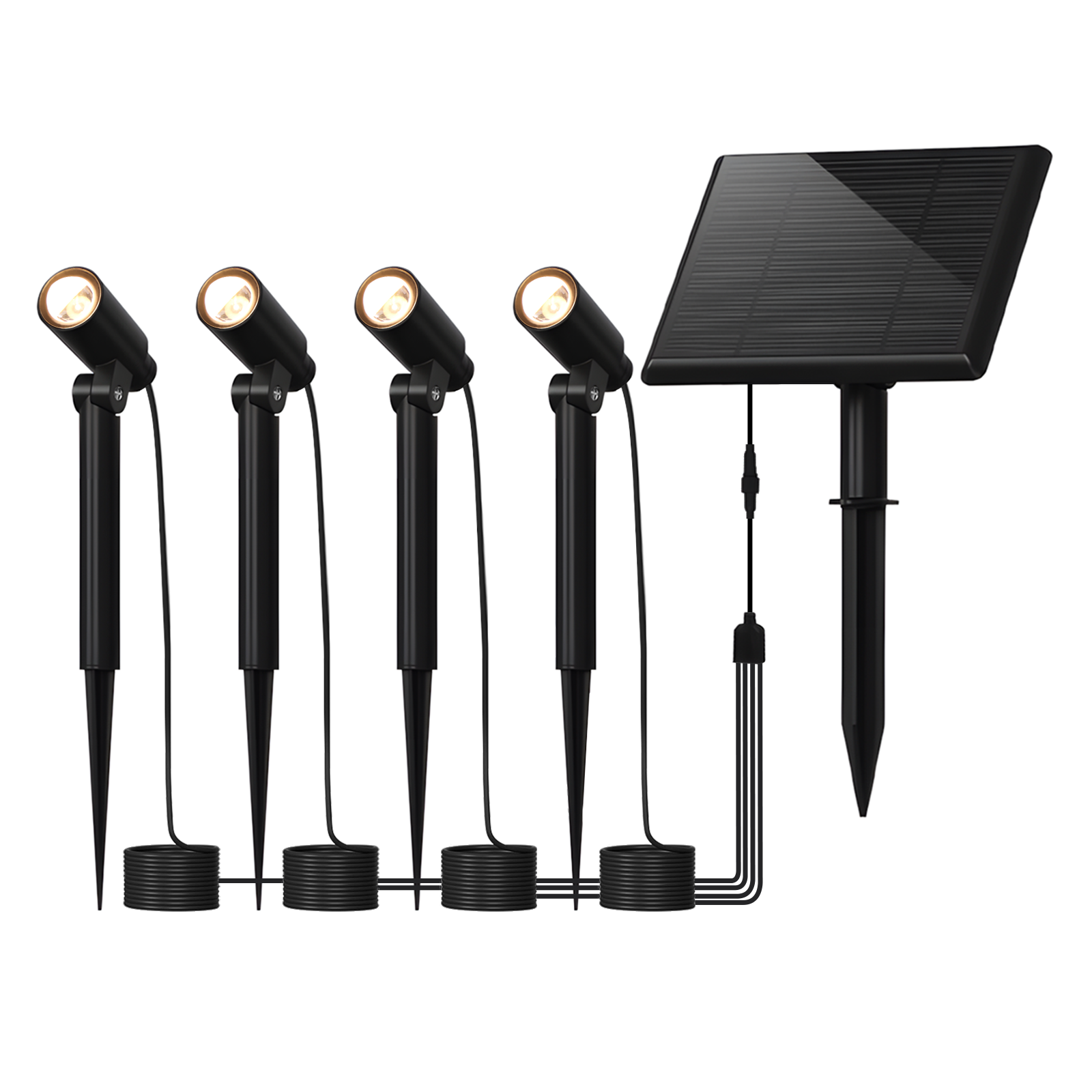 NETTLIFE 4 stk. LED parklamper med jordspyd IP65 udendørs 3000K til fortove, træer