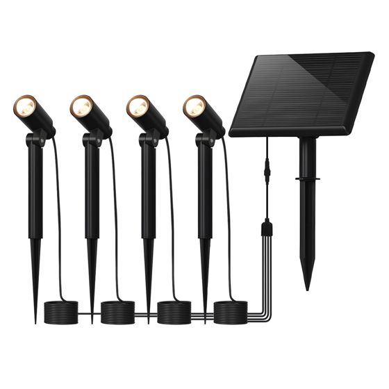 NETTLIFE 4 stk. LED parklamper med jordspyd IP65 udendørs 3000K til fortove, træer