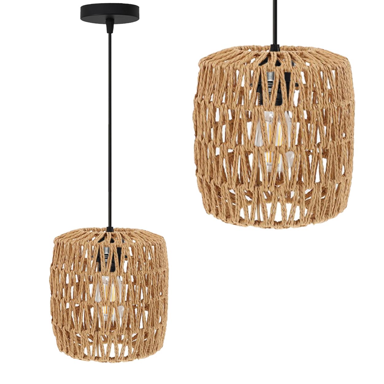TOOLIGHT hængende loftlampe APP1252-1CP BOHO Sort 18x18x111cm