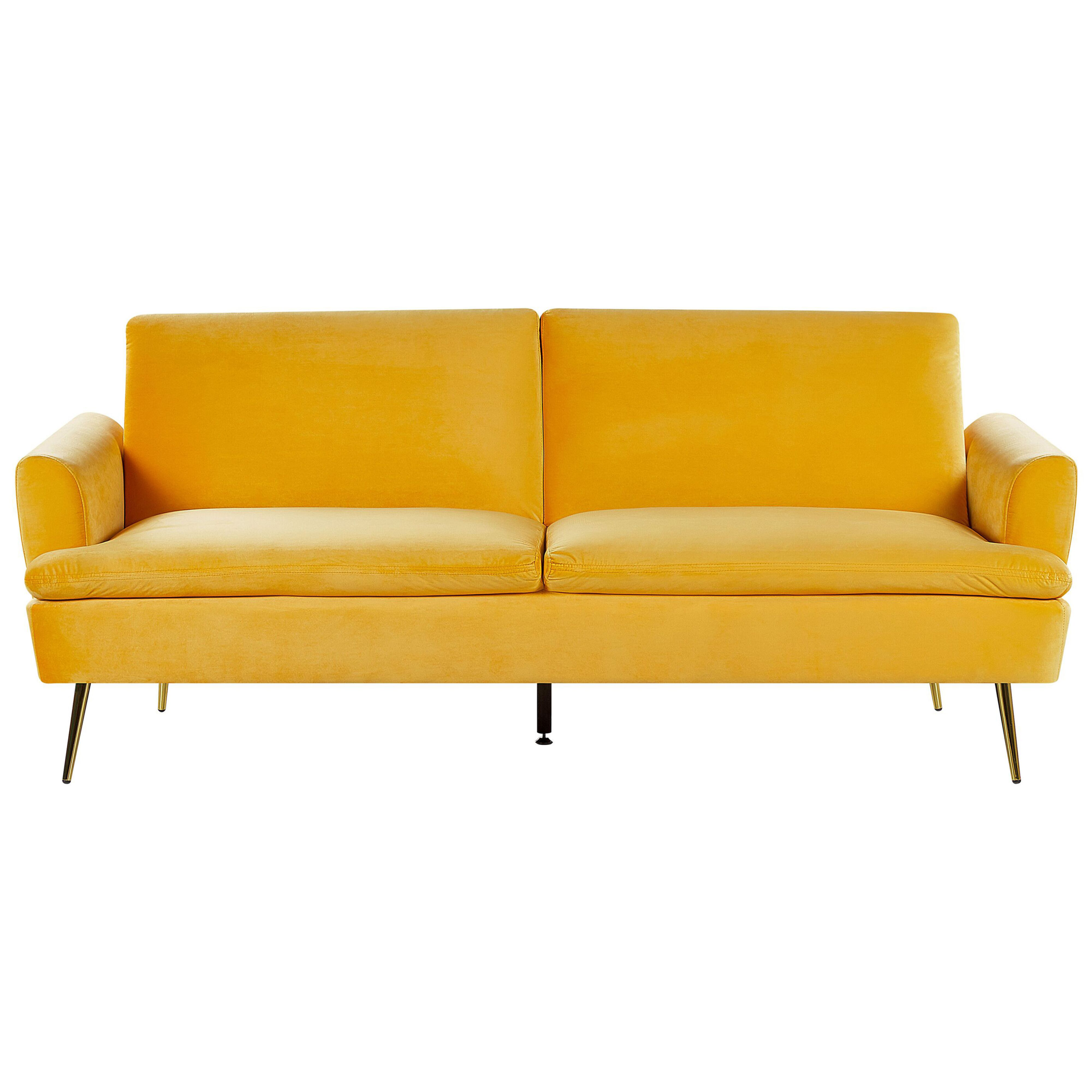 Sovesofa 3 personers VETTRE Velour Gul