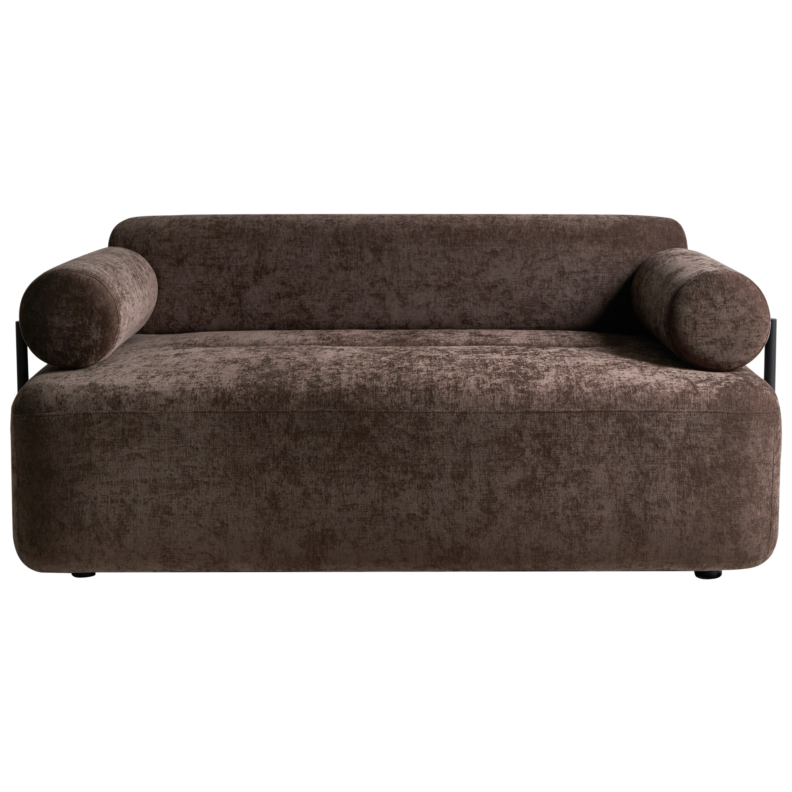 Sofa 2 personers ELVA Chenille Mørkebrun