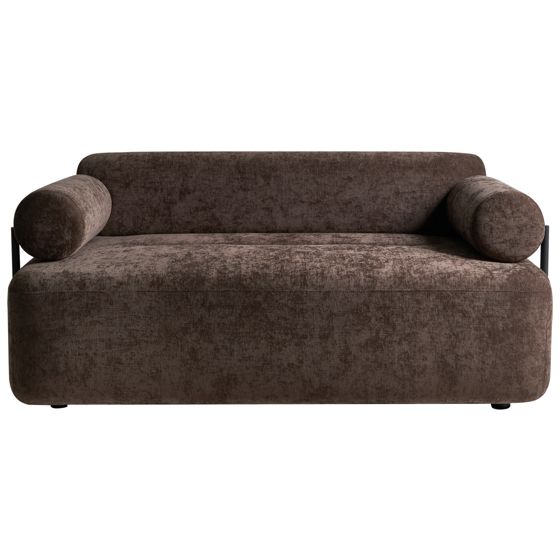 Sofa 2 personers ELVA Chenille Mørkebrun
