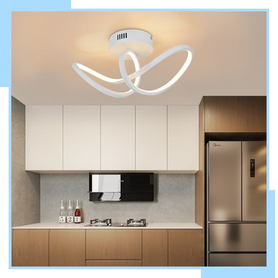 NETTLIFE moderne, LED loftlampe, til stue, sort, 12W, til indendørs brug, 3000K, LED
