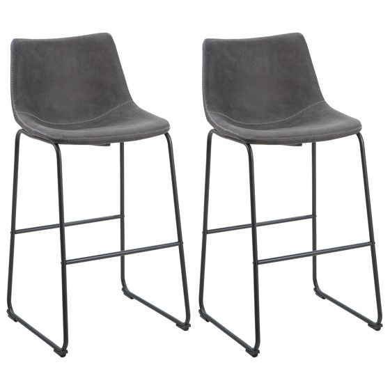 Sæt med 2 barstole FRANKS Grå