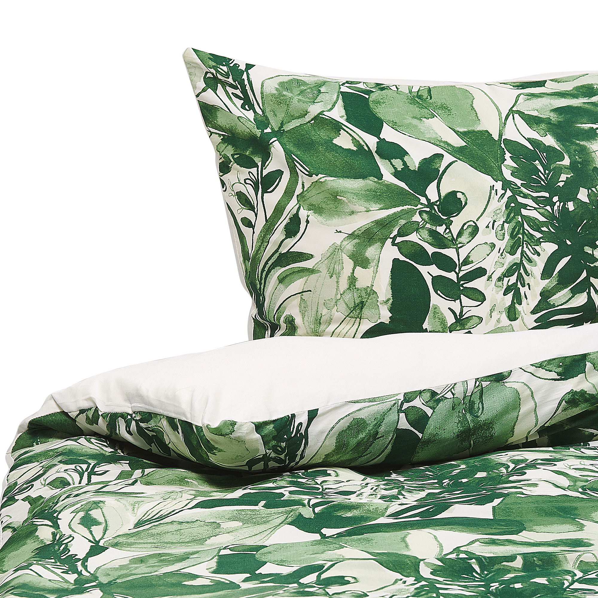 Sengetøj GREENWOOD 155 x 220 cm Bomulds-satin Grøn