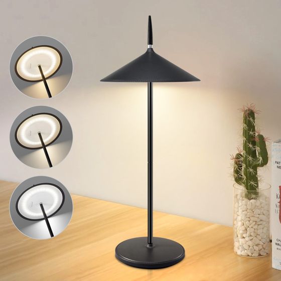 NETTLIFE Trådløs LED Touch Natlampe, Sort Dæmpbar, Bordlampe 1800mAh, USB Genopladelig, Indbygget, LED Konstant, IP44