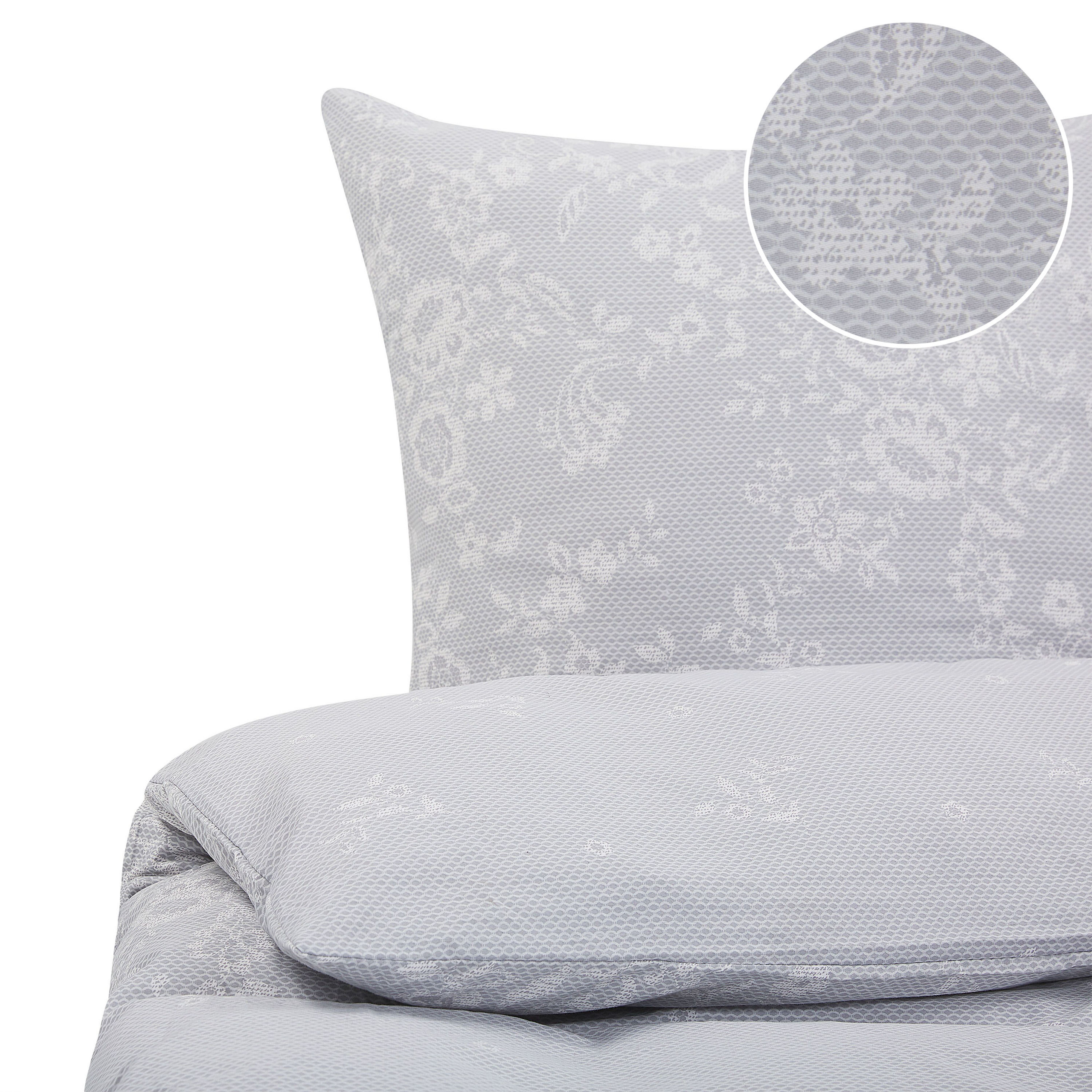 Sengetøj MORNINGSIDE 200 x 220 cm Bomulds-satin Grå