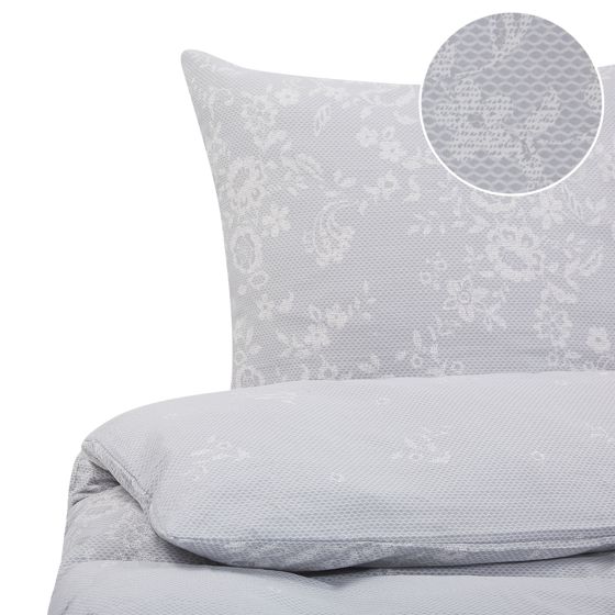 Sengetøj MORNINGSIDE 200 x 220 cm Bomulds-satin Grå