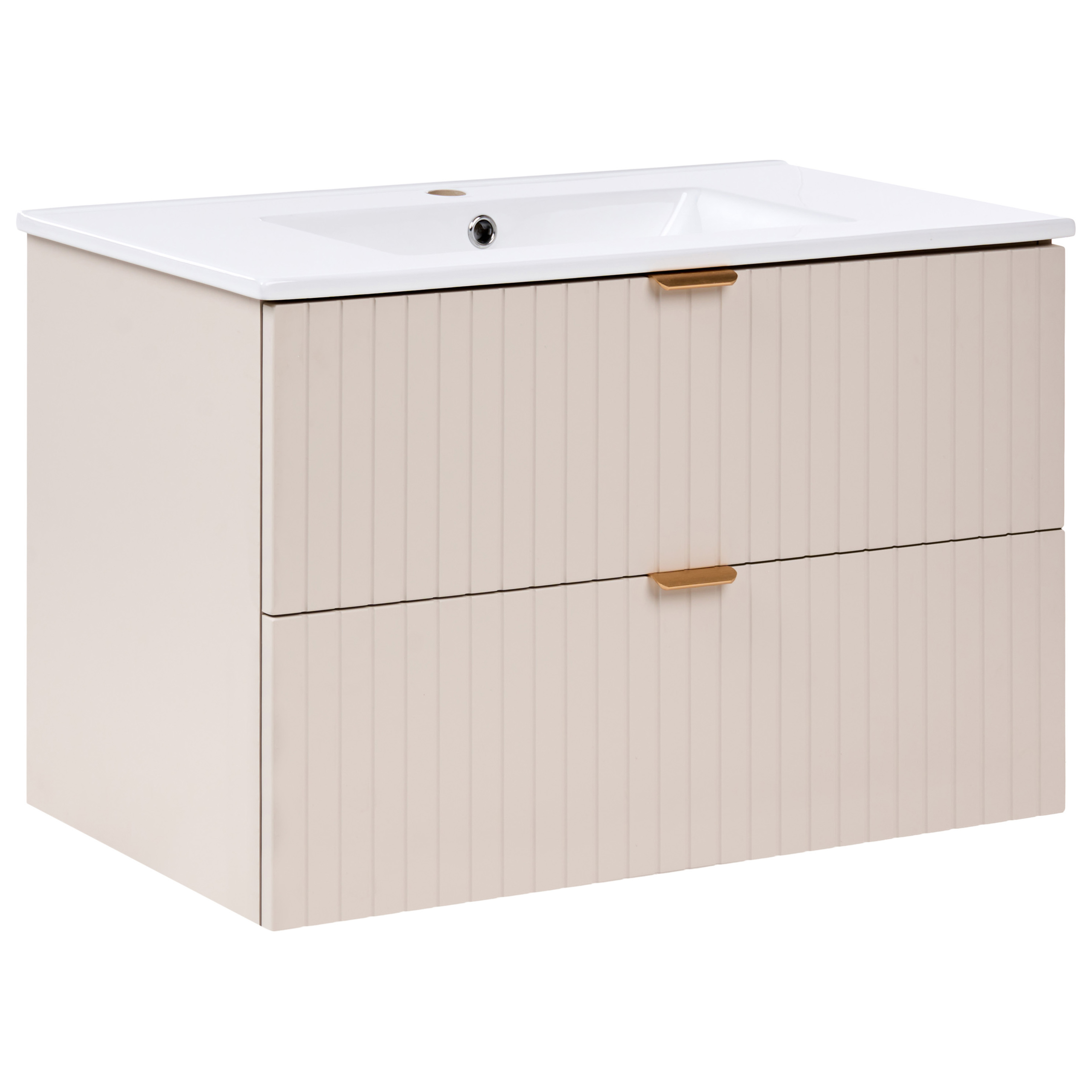 Væghængt underskab med håndvask TOTORANI 80 cm Beige