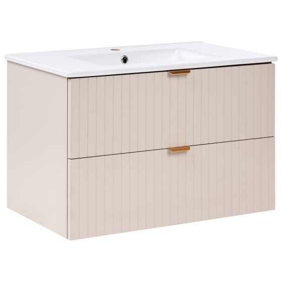 Væghængt underskab med håndvask TOTORANI 80 cm Beige