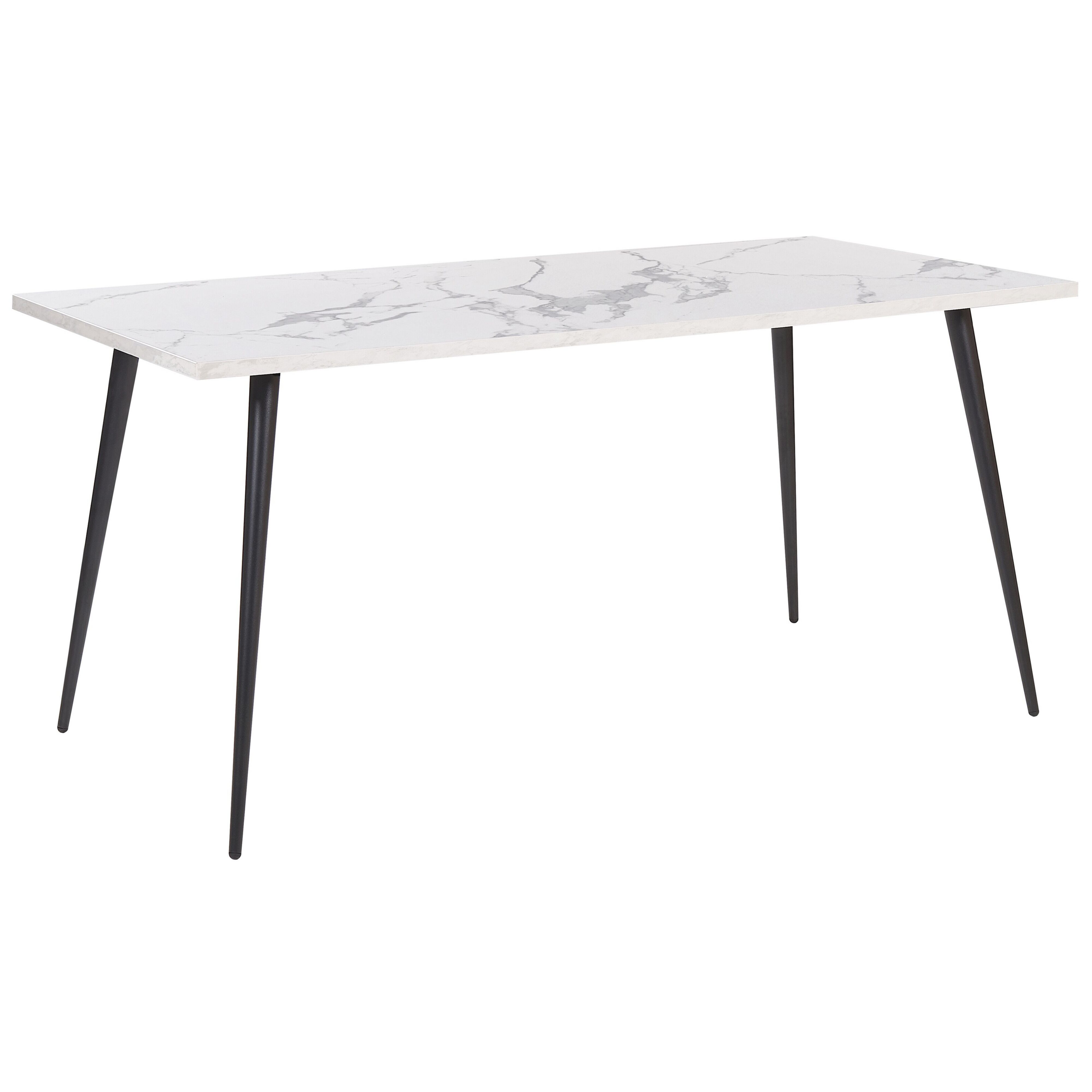 Spisebord SANTIAGO Hvid marmor 160 cm 80 cm