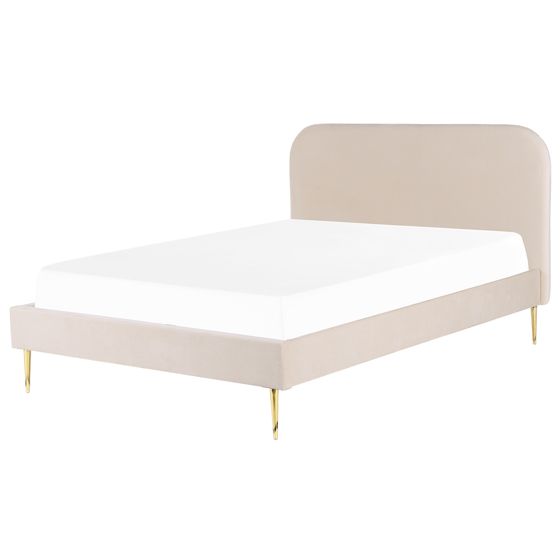 Seng Velour FLAYAT 160 x 200 cm Lys Beige