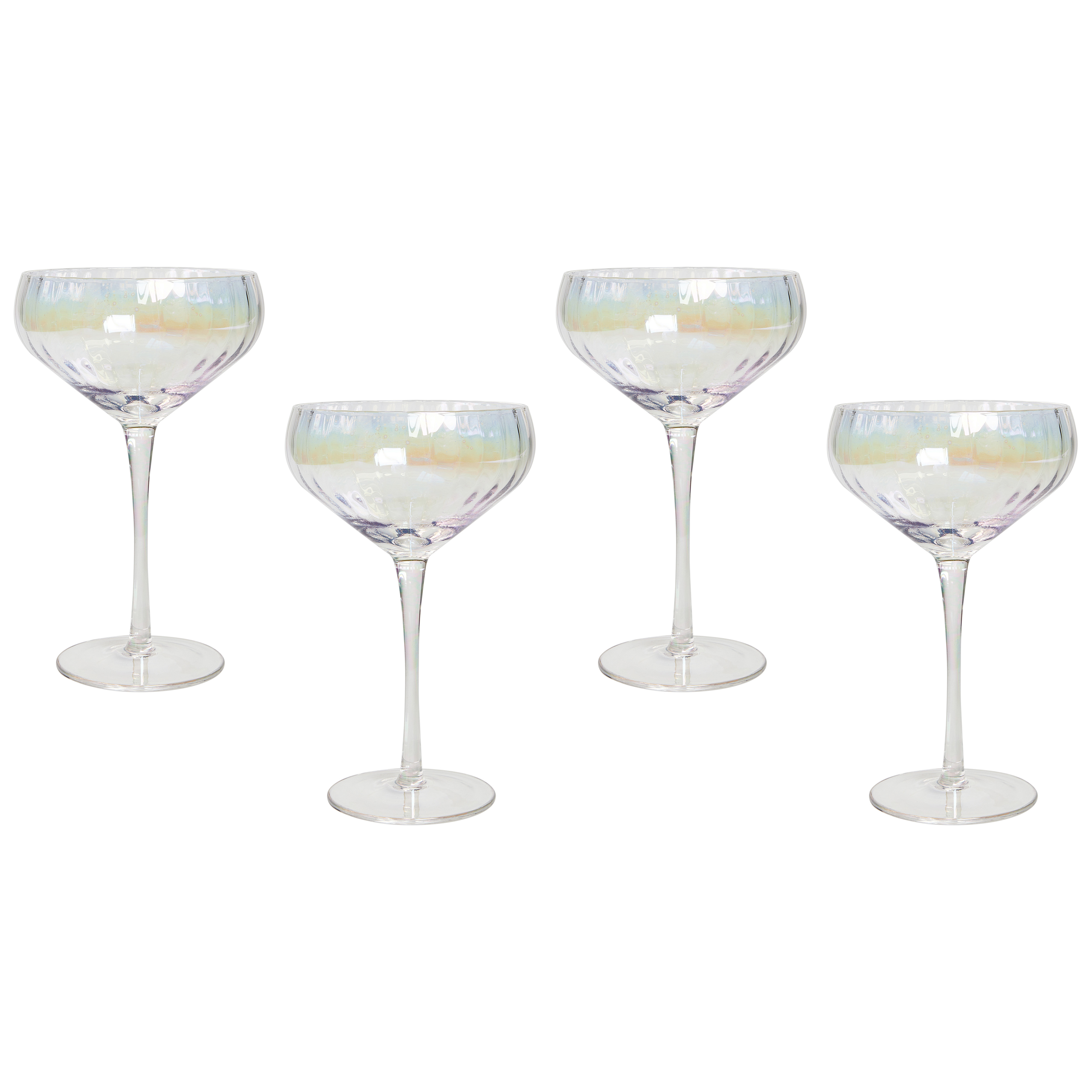 Sæt af 4 champagne-underkopper MORGANITE 300 ml Transparent