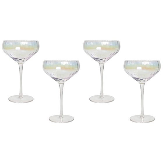 Sæt af 4 champagne-underkopper MORGANITE 300 ml Transparent