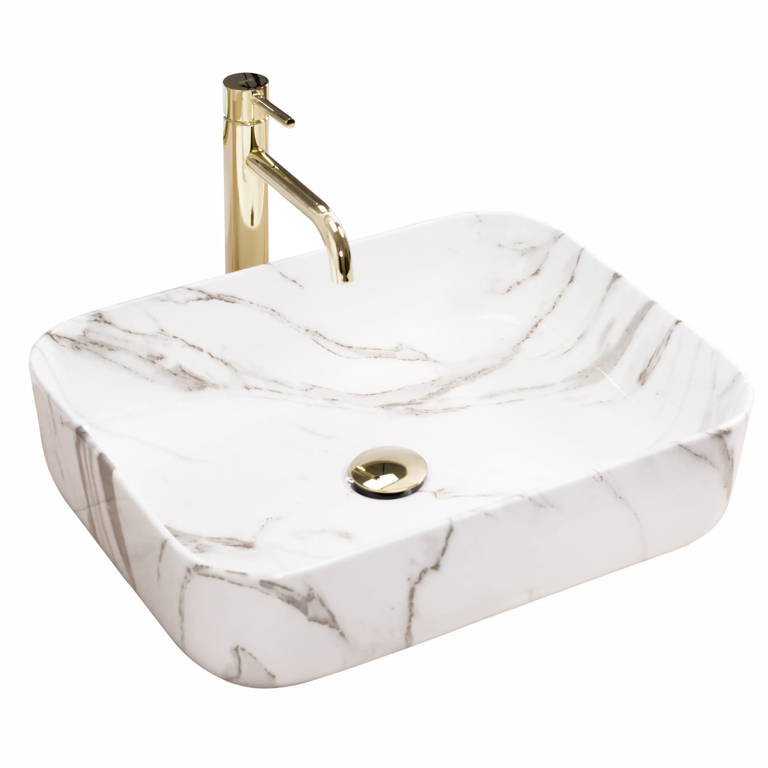 REA bordmonteret håndvask DEMI SHINY AIAX Hvid, 51x39x13,5cm