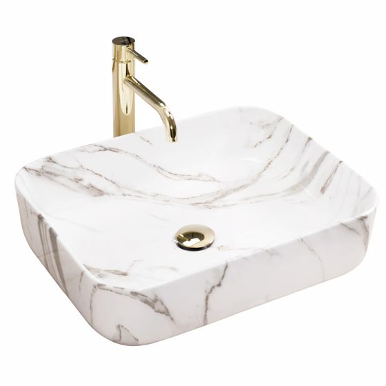 REA bordmonteret håndvask DEMI SHINY AIAX Hvid, 51x39x13,5cm