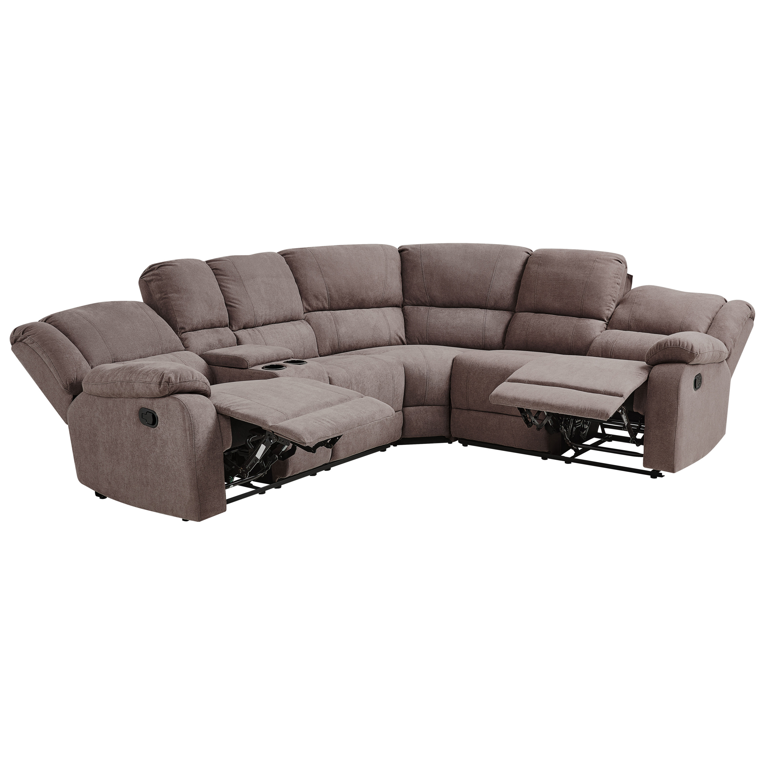 Manuel recliner hjørnesofa 5 personers ROKKE Brungrå Venstrevendt