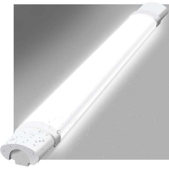 NETTLIFE LED - loftlampe, til vådrum, 120 cm. Loftlampe, 36 W, IP65, lysstofrør. Badeværelseslampe, 5000 K.