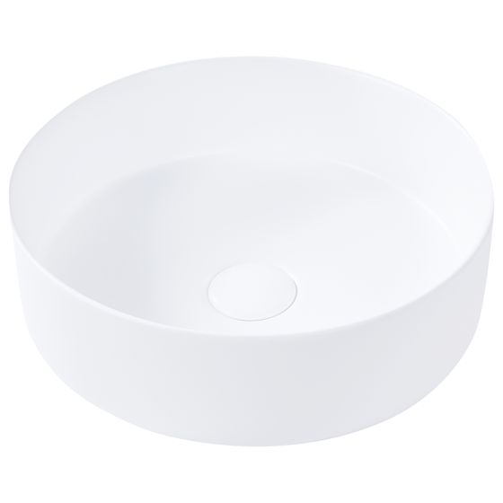 Vask til bordplade CALIG ⌀ 36 cm Keramik Cremehvid
