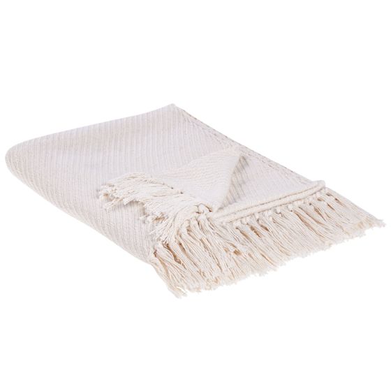 Plaid YARSA Bomuld 125 x 150 cm Beige