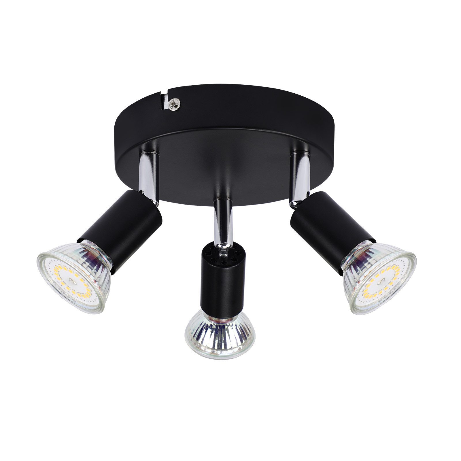 NETTLIFE 3 GU10 loftspotlights sort metal justerbar industriel stil til indendørs brug entré køkken stue soveværelse