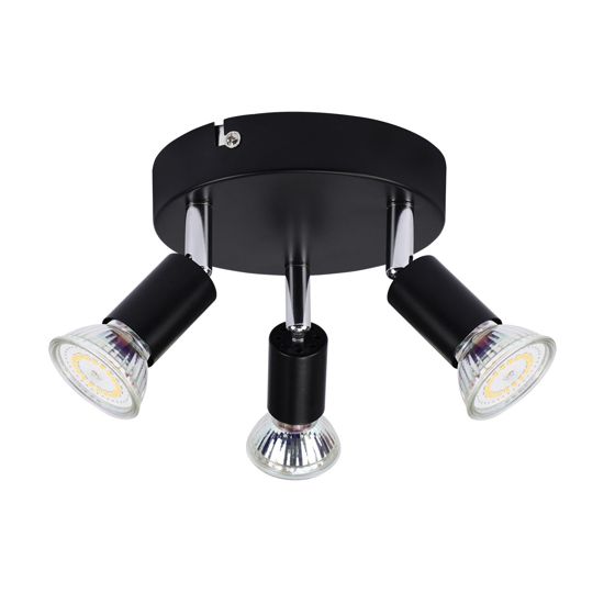 NETTLIFE 3 GU10 loftspotlights sort metal justerbar industriel stil til indendørs brug entré køkken stue soveværelse