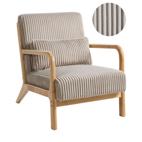 Lænestol SORSELE Fløjl Beige