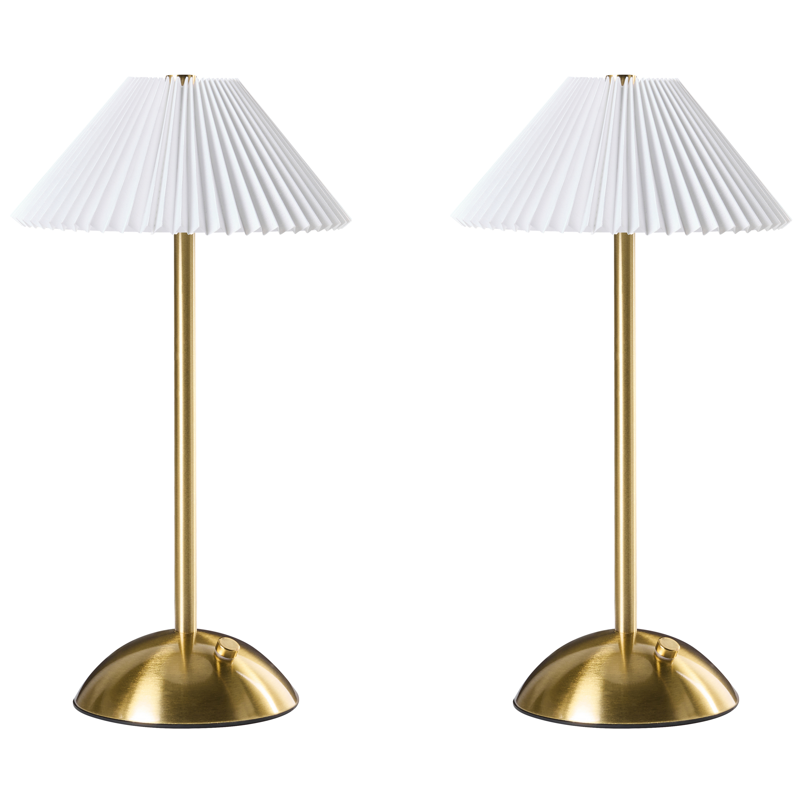 Sæt af 2 trådløse LED-bordlamper RUBA Med dæmpning Metal Guld