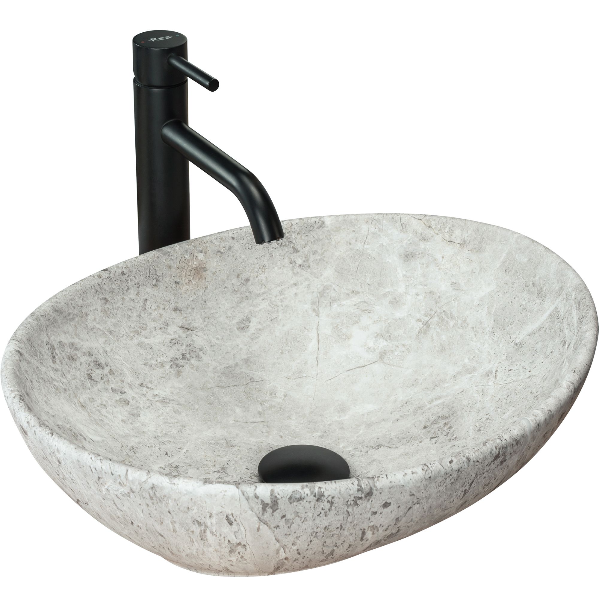 REA bordmonteret håndvask SOFIA LIGHT STONE Grå, 41x34,5x15cm