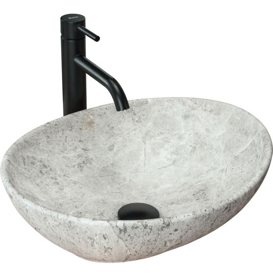 REA bordmonteret håndvask SOFIA LIGHT STONE Grå, 41x34,5x15cm