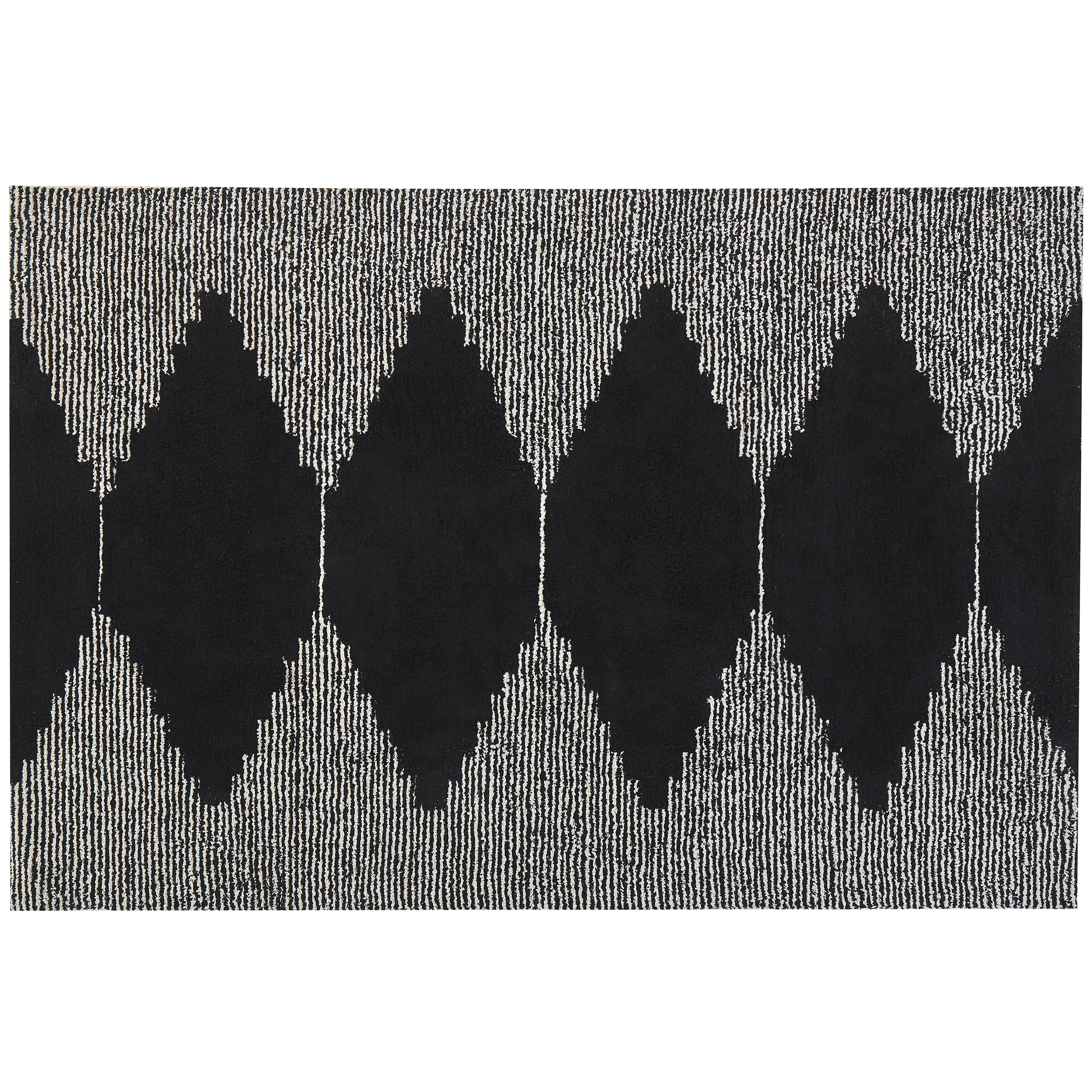 Gulvtæppe BATHINDA Sort/hvid 140 x 200 cm Bomuld