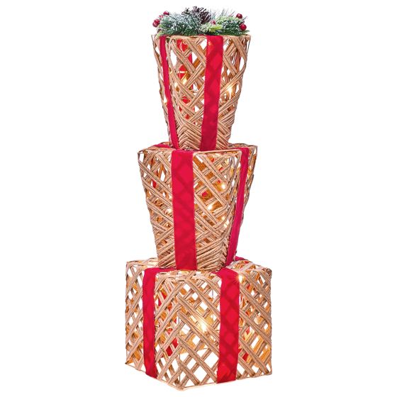 Juledekoration LED HUMPPILA 87 cm Julegaver Brun